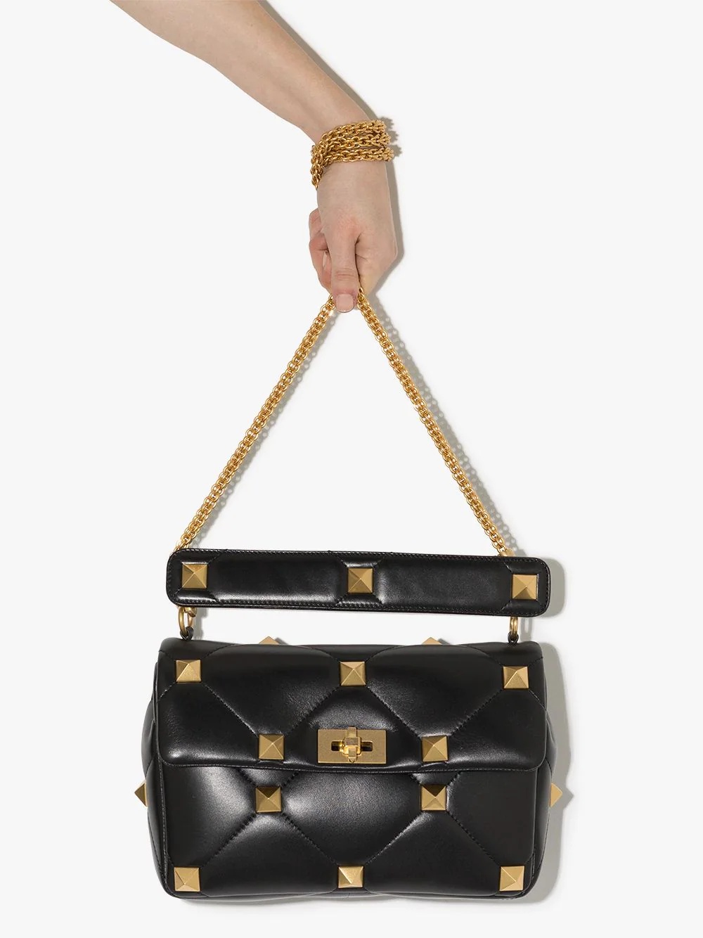 Roman Stud leather shoulder bag - 4