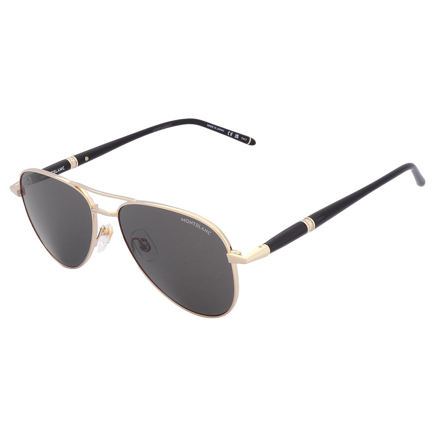 Montblanc Grey Pilot Men's Sunglasses MB0345S 001 57 - 4