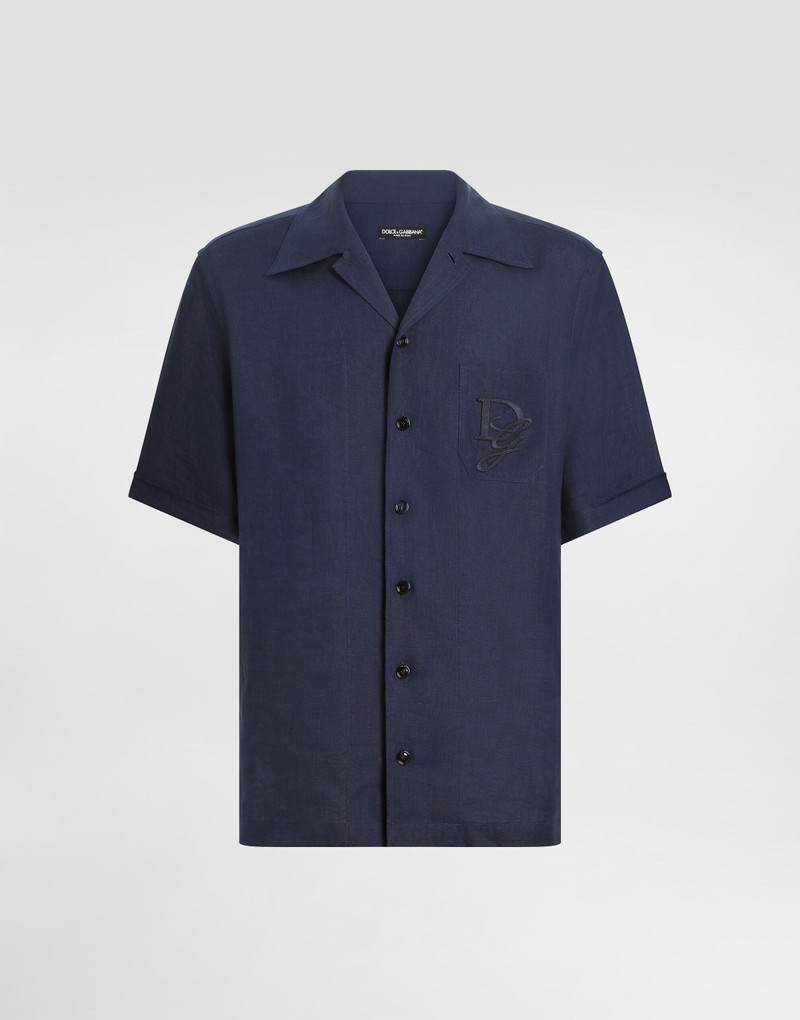 Linen shirt with logo embroidery - 1