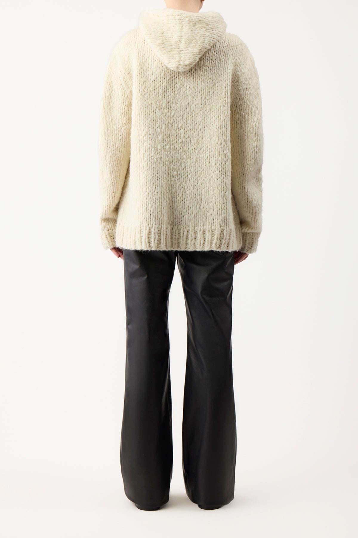 Carlton Hoodie in Ivory Welfat Cashmere - 4