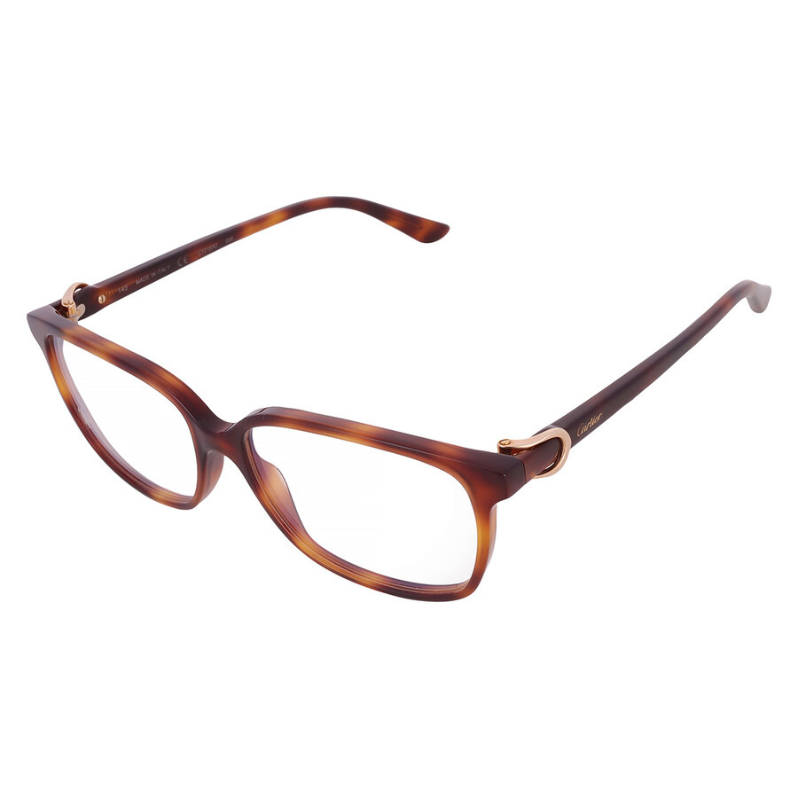 Cartier C Decor Demo Rectangular Ladies Eyeglasses CT0187O 006 55 - 3