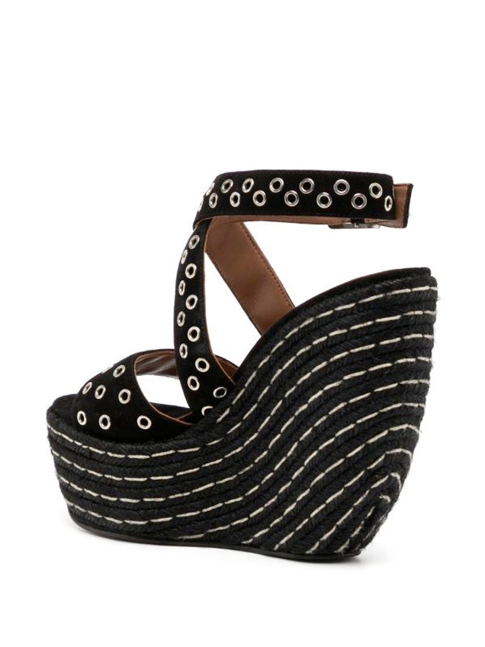 Eyelet Wedge Espadrilles - 3