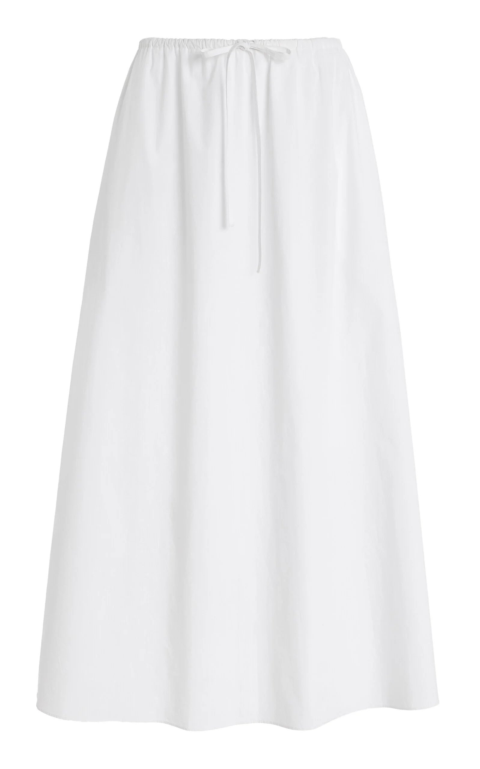 Drawcord Organic Cotton Maxi Skirt white - 1