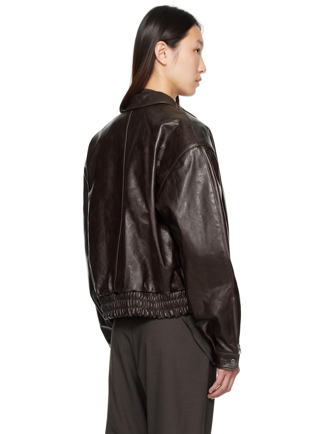 Brown Mini Lora Leather Jacket - 3