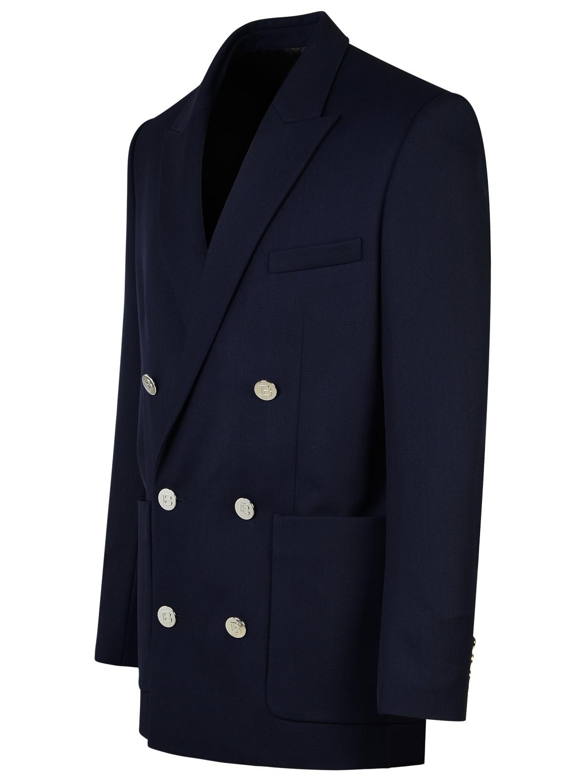 Balmain Blue Wool Blazer - 2