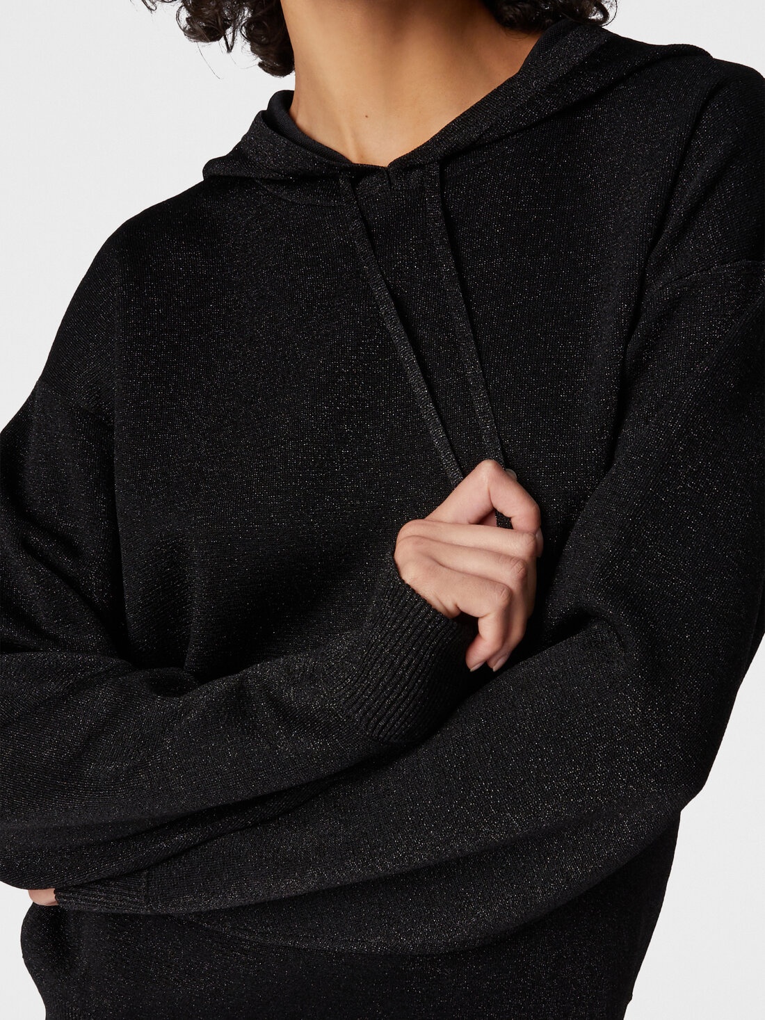 Lamé viscose hooded sweatshirt - 5
