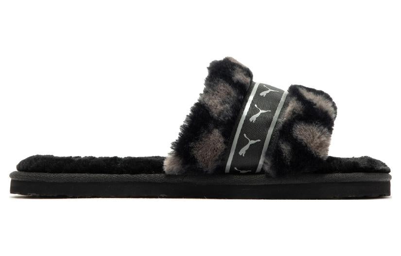 (WMNS) PUMA Fluff Remix Animal BX 'Black Grey' 390970-02 - 2