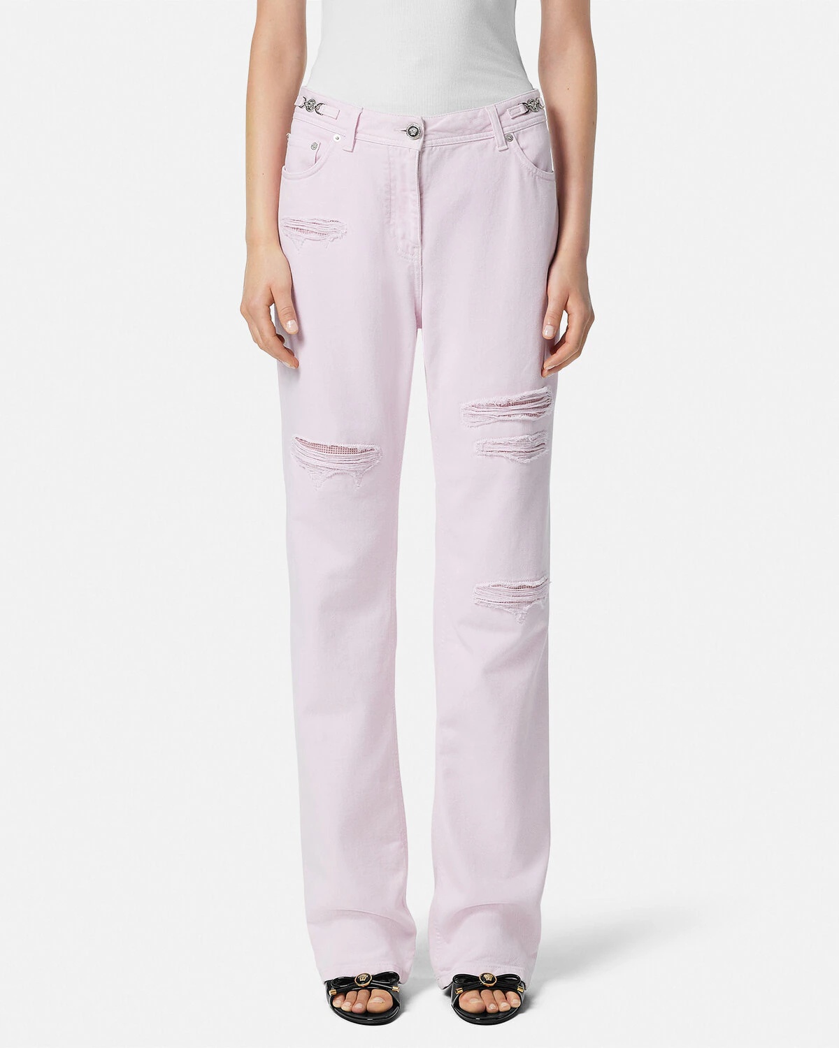 Medusa '95 Metal Mesh Boyfriend Jeans - 4