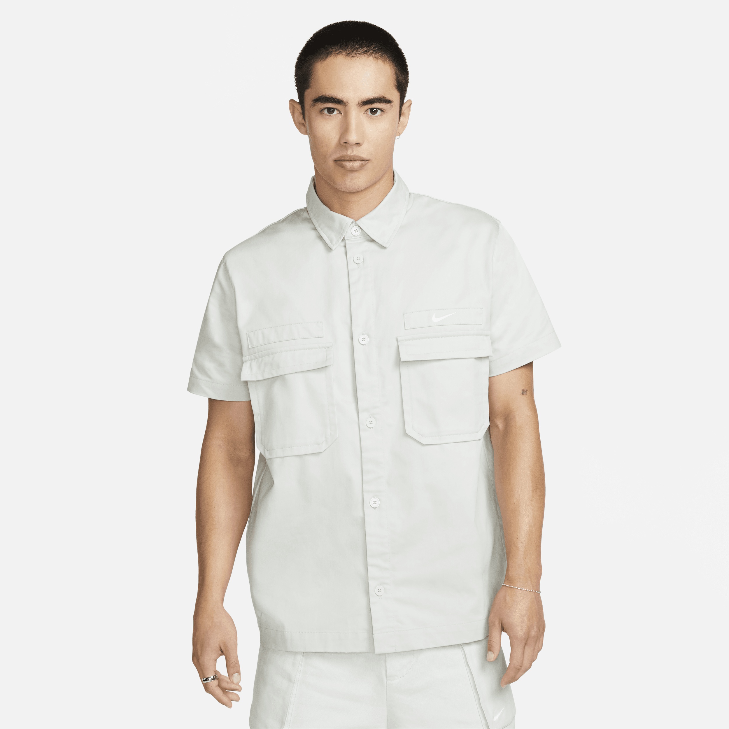 Nike Men's Life Woven Military Short-Sleeve Button-Down Shirt - 1