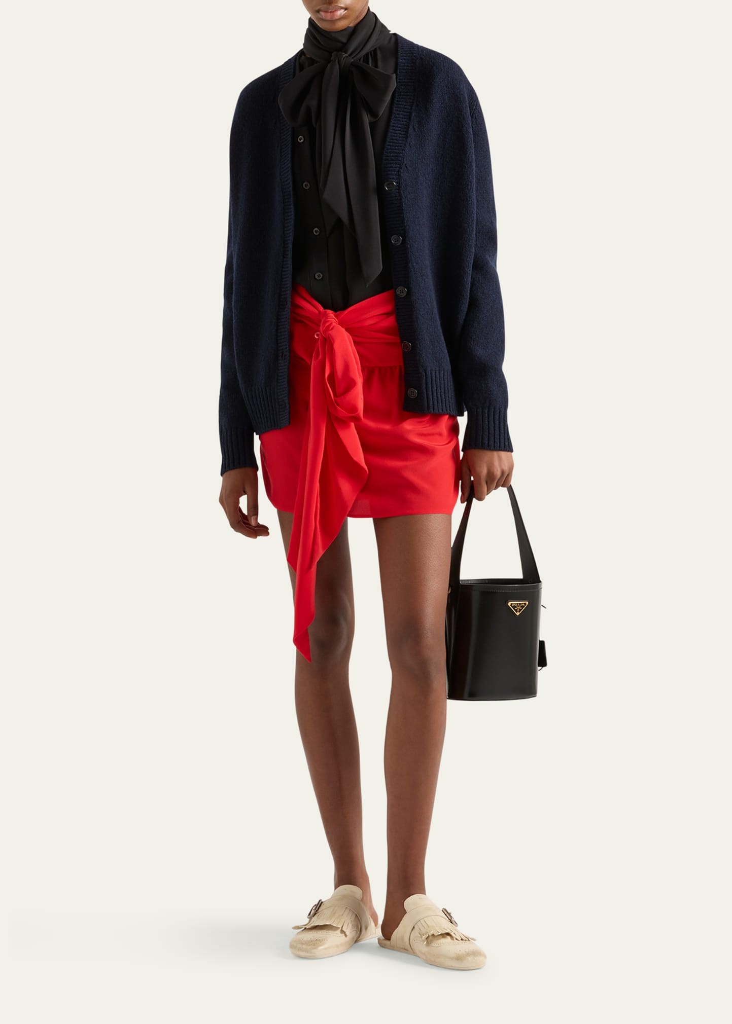 Crepe De Chine Wrap Mini Skirt - 2