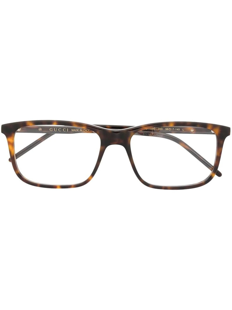 tortoiseshell rectangular-frame glasses 1