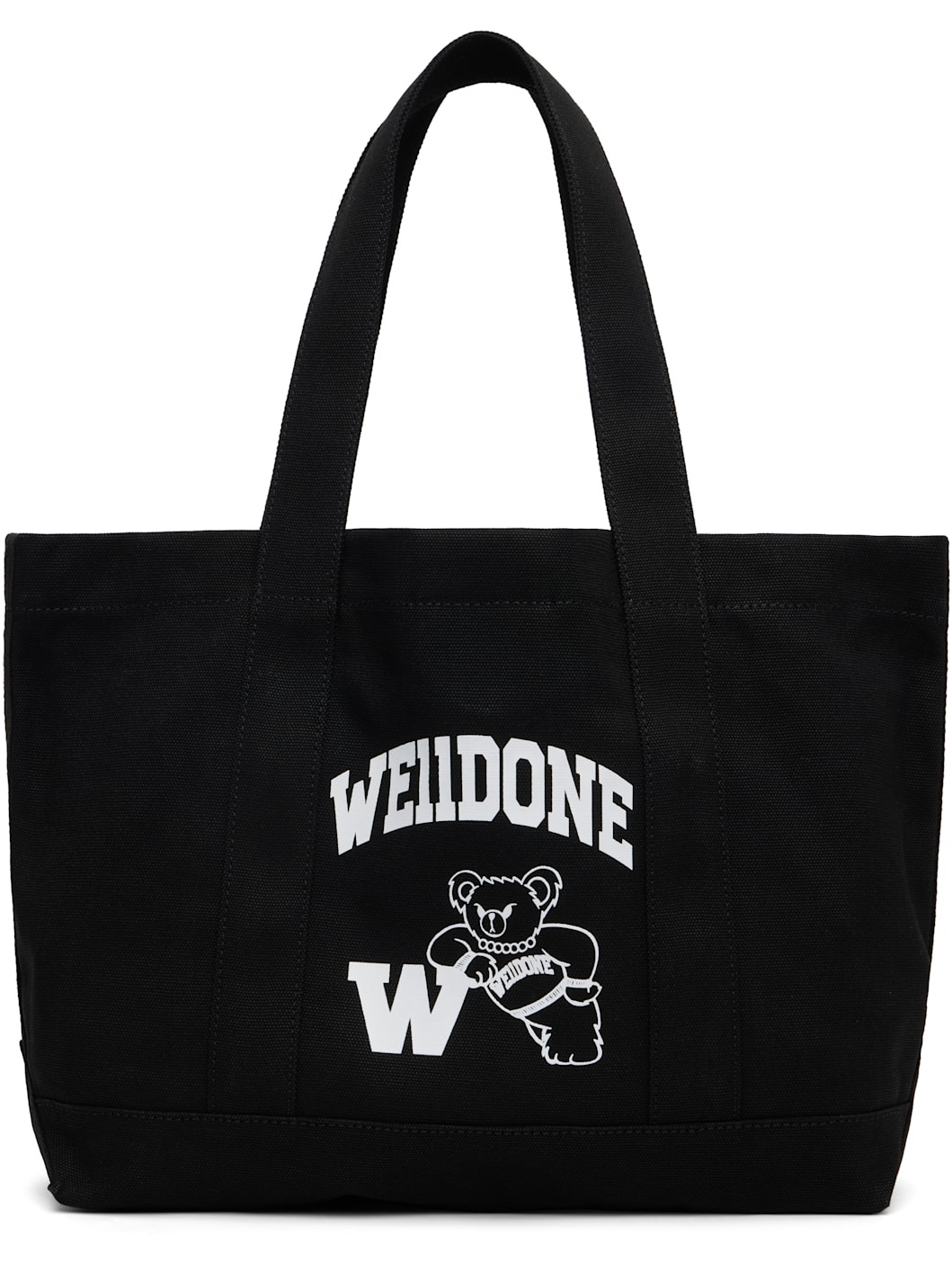 Black Varsity Canvas Tote - 1