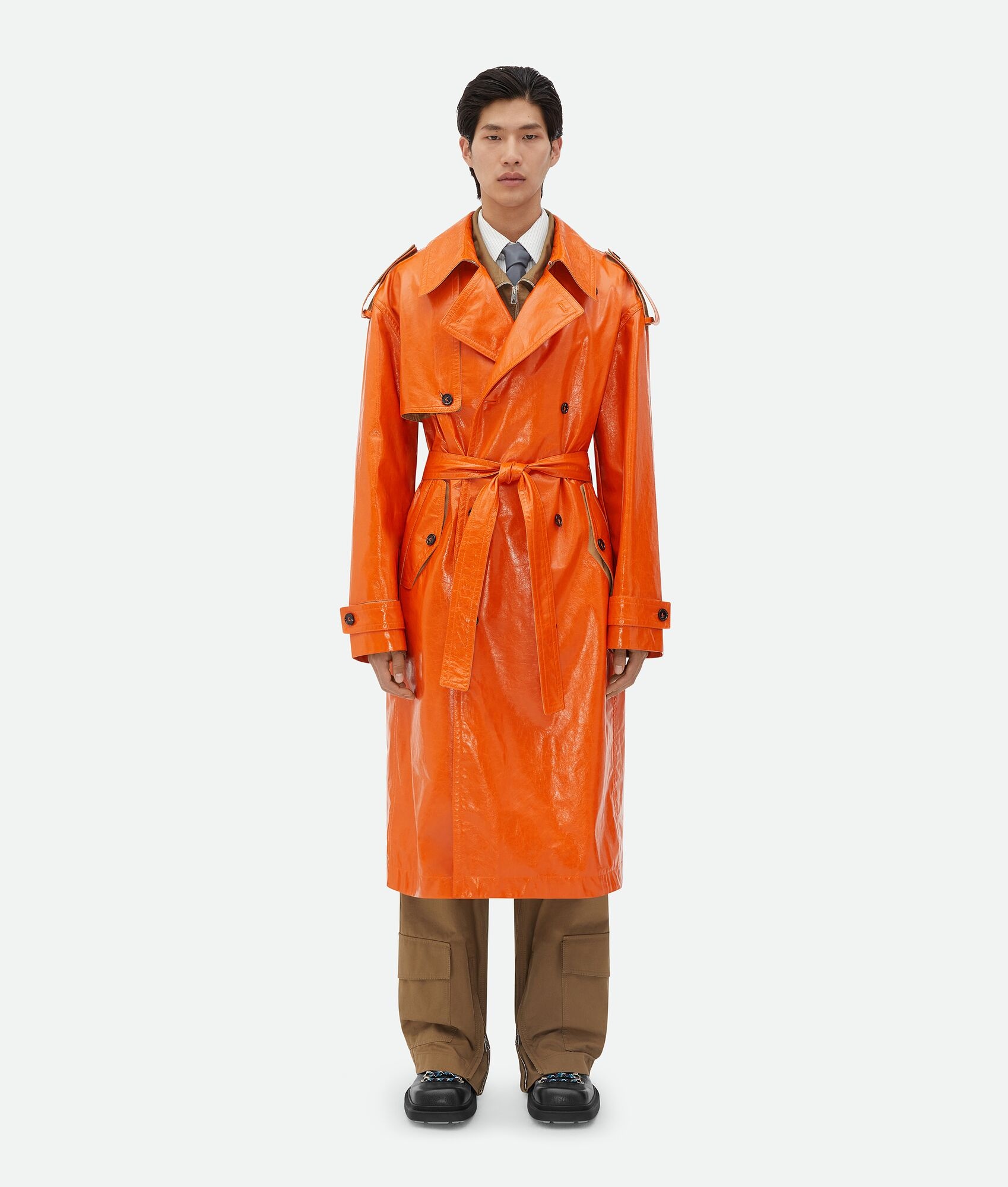Leather And Cotton Trench - 4