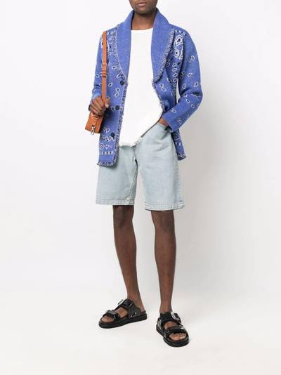 Alanui bandana-print knitted cardigan outlook