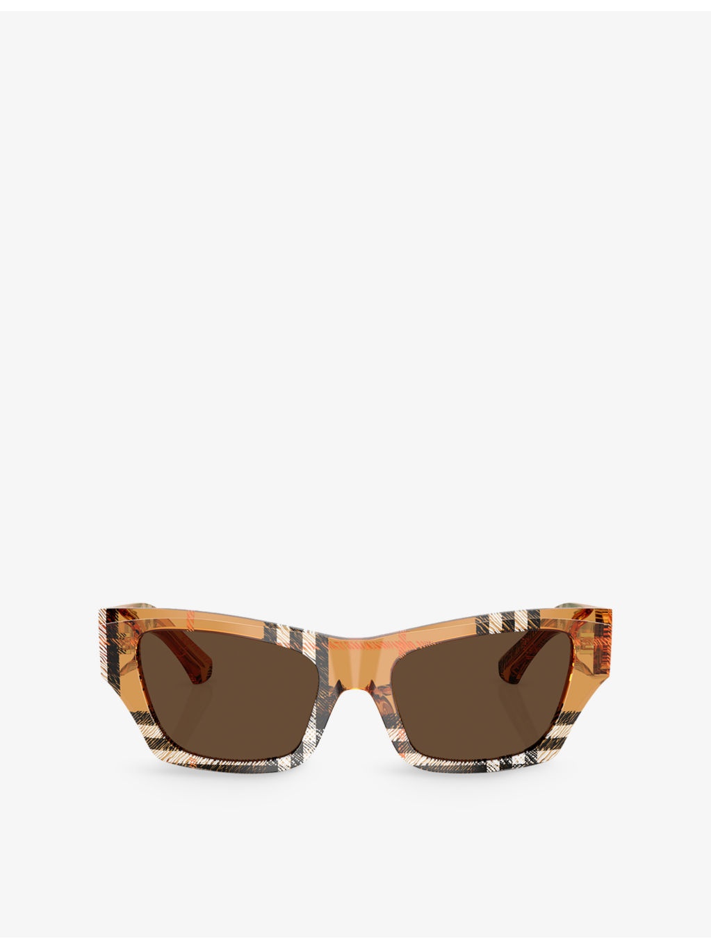 BE4441U Cat-Eye Checked Acetate Sunglasses - 1