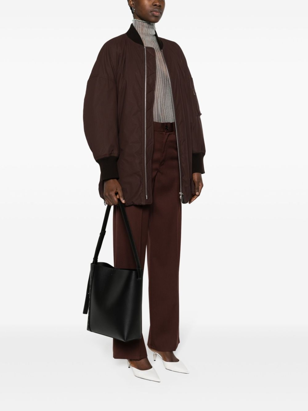 medium leather tote bag - 2