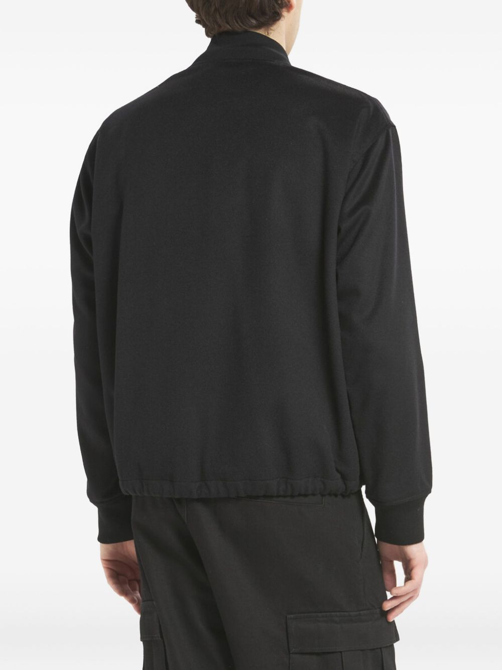 wool zip-front bomber jacket - 3