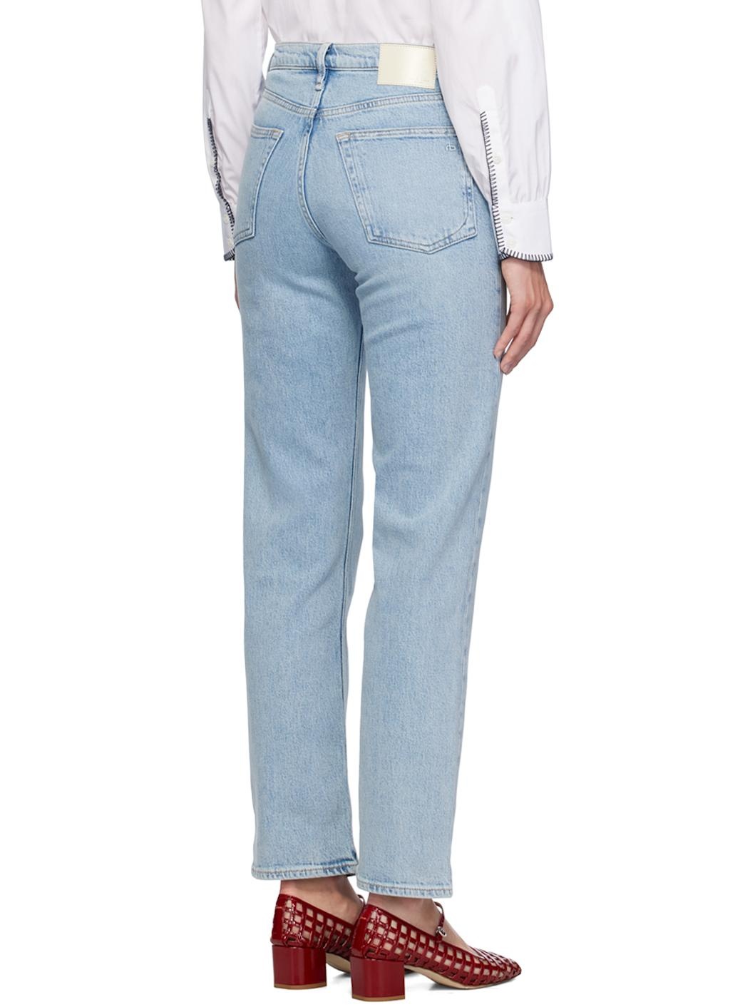 Blue Harlow Full Length Straight Jeans - 3