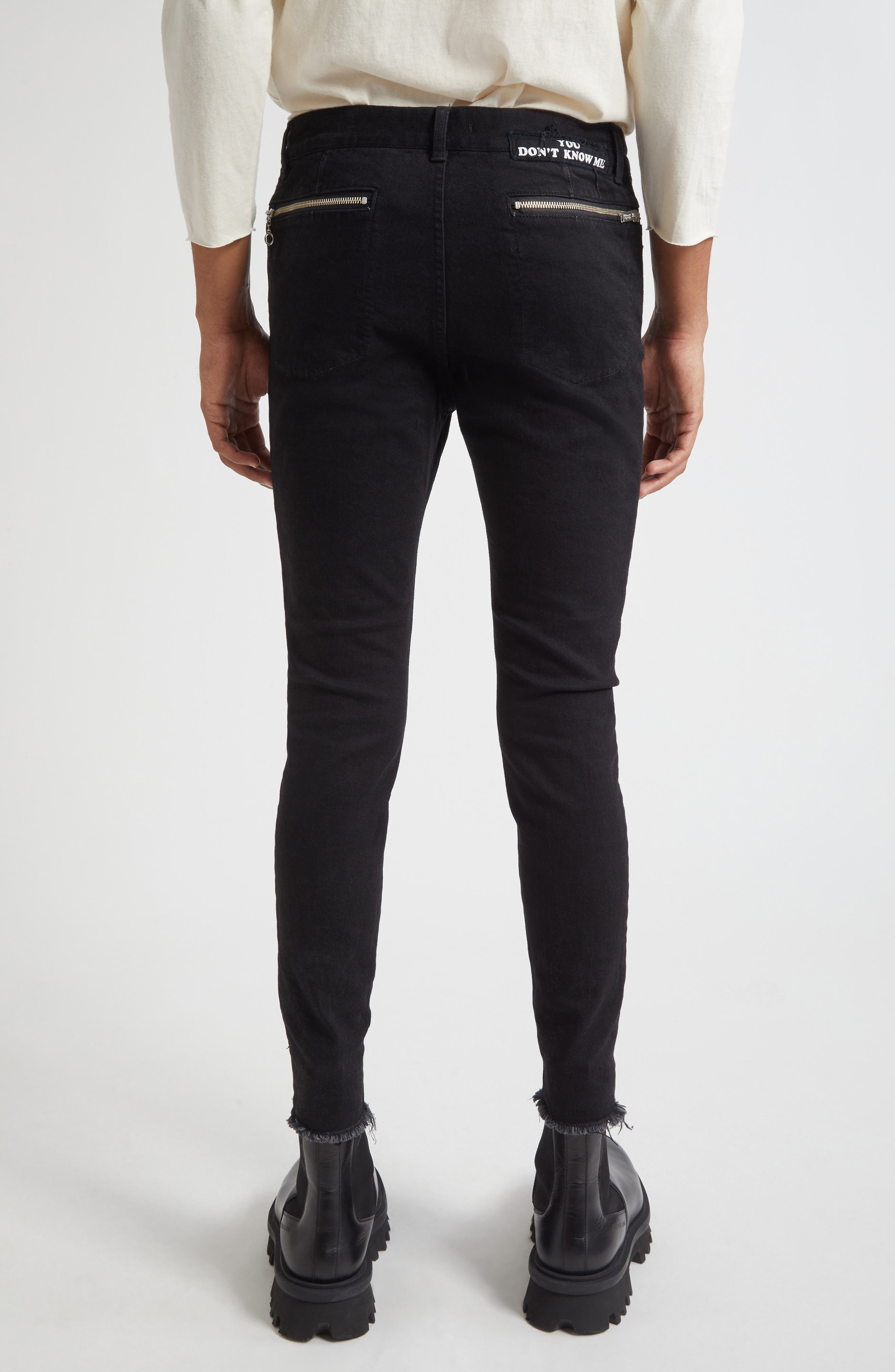Undercover Ripped Stretch Cotton Jeans in Black at Nordstrom - 3