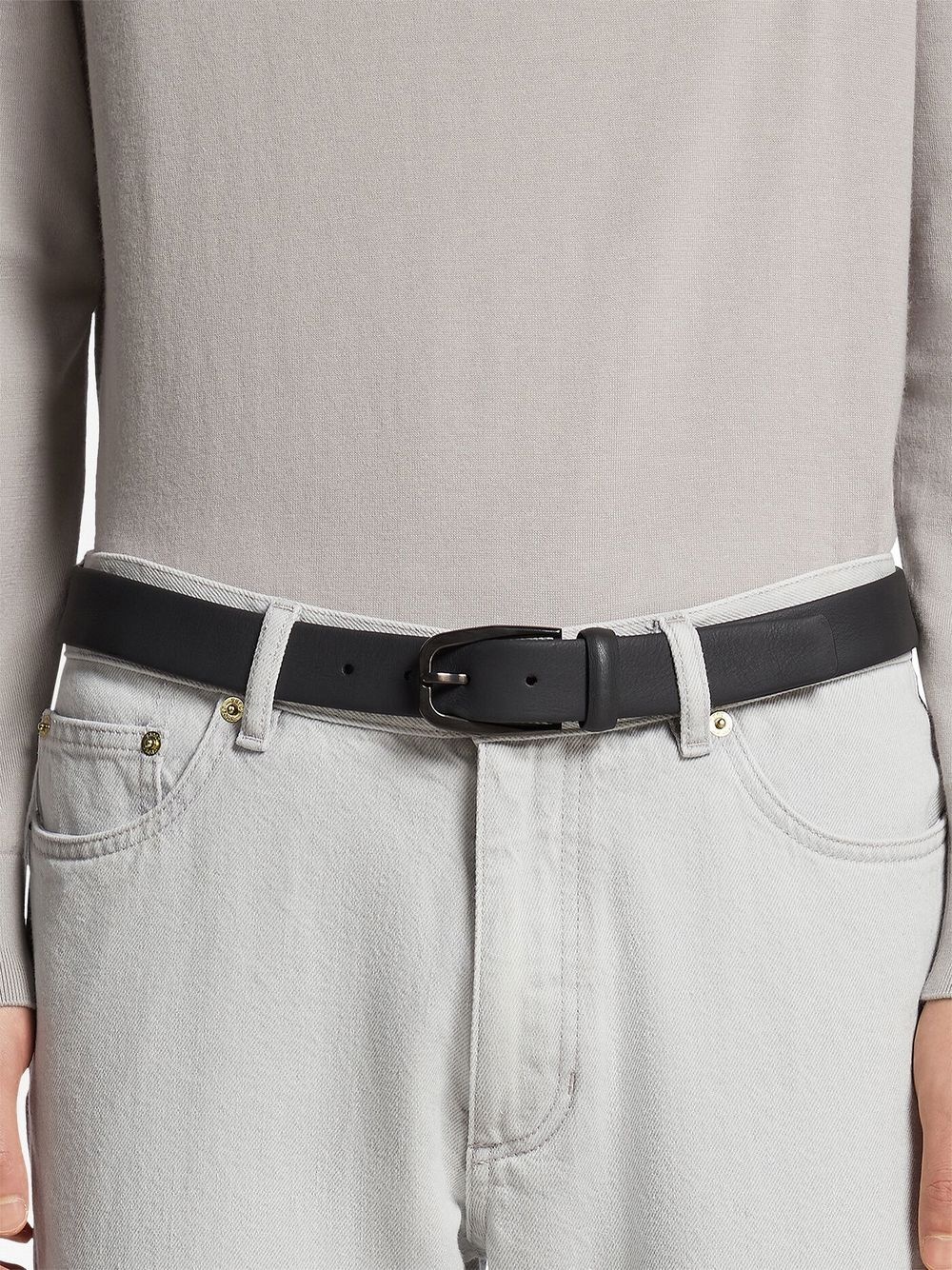 classic leather belt - 3