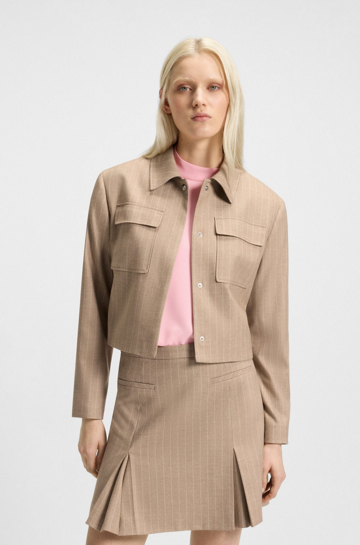 RELAXED-FIT BLAZER IN PINSTRIPE FLANNEL - 2