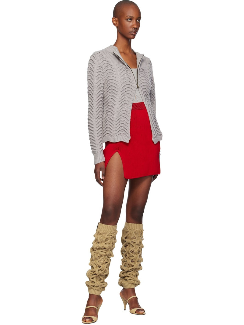 ISA BOULDER Gray Canyon Wave Zip Cardigan outlook