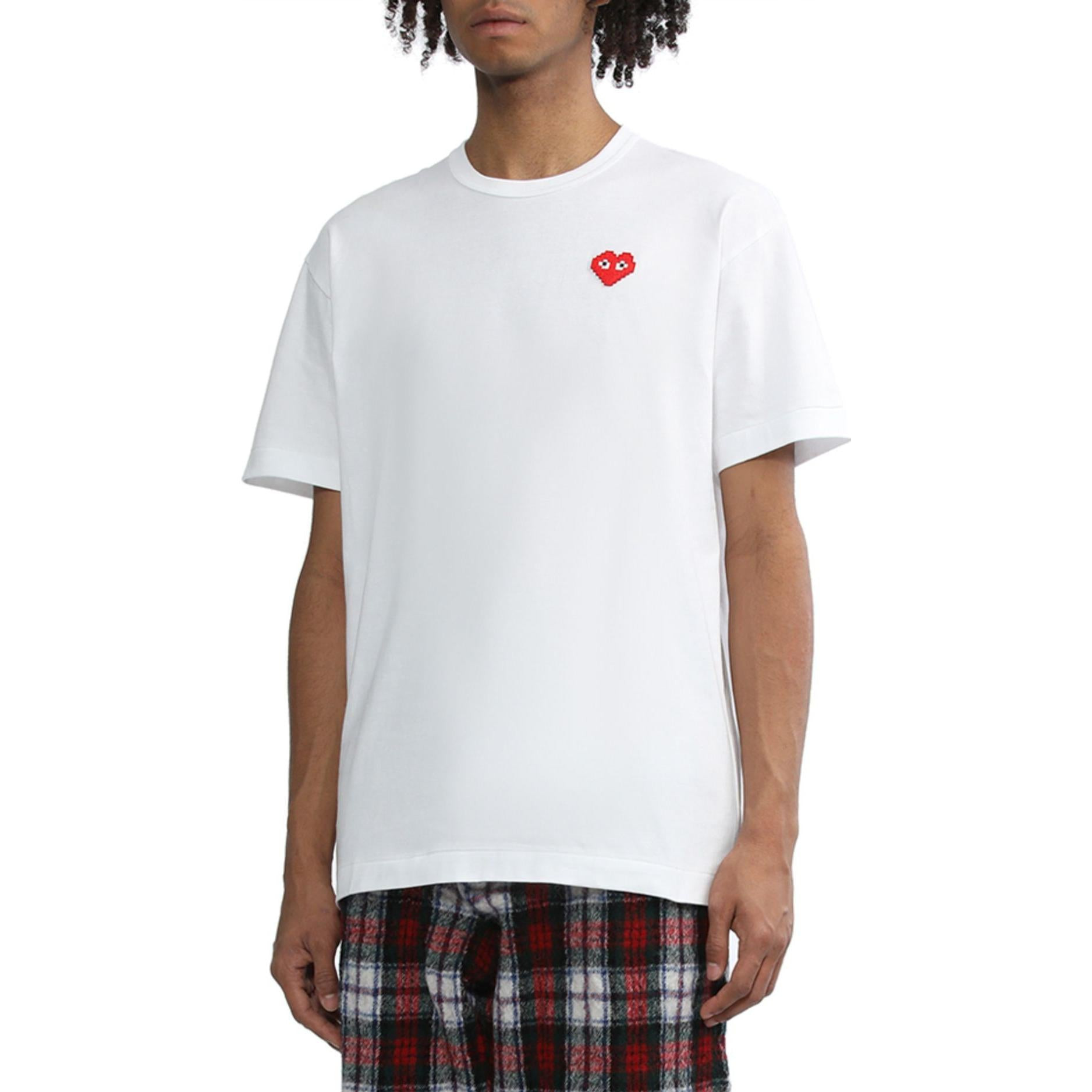 (WMNS) COMME des GARCONS PLAY Basic Invaders T-Shirt Red Emblem 'White' AZ-T321-051 - 2