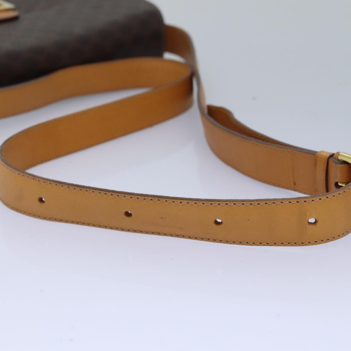 CELINE Macadam Canvas Shoulder Bag Pvc Leather Brown - 7