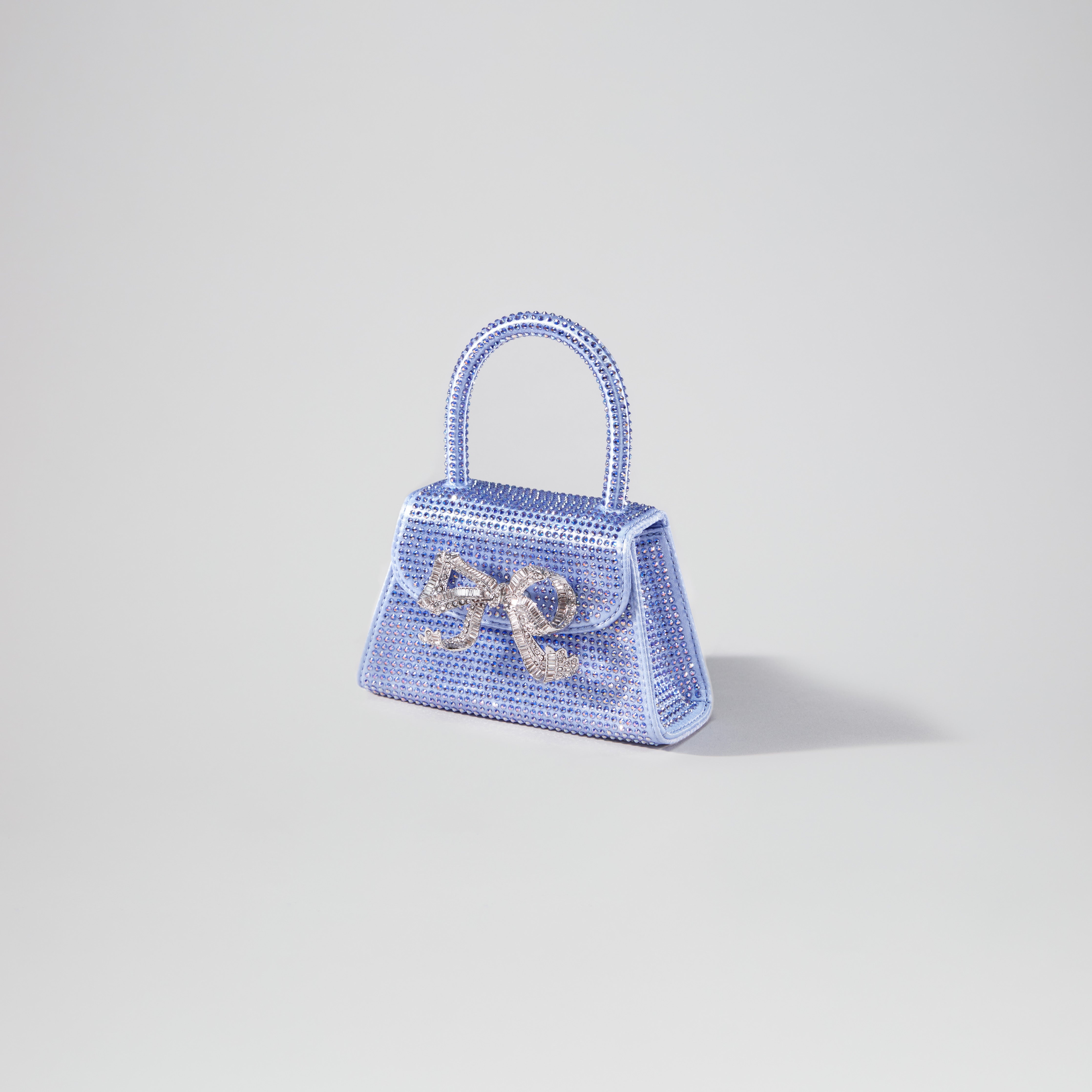 Blue Rhinestone Micro Bow Bag - 2