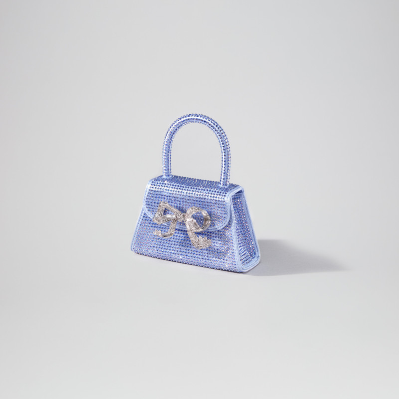 self-portrait Blue Rhinestone Micro Bow Bag outlook
