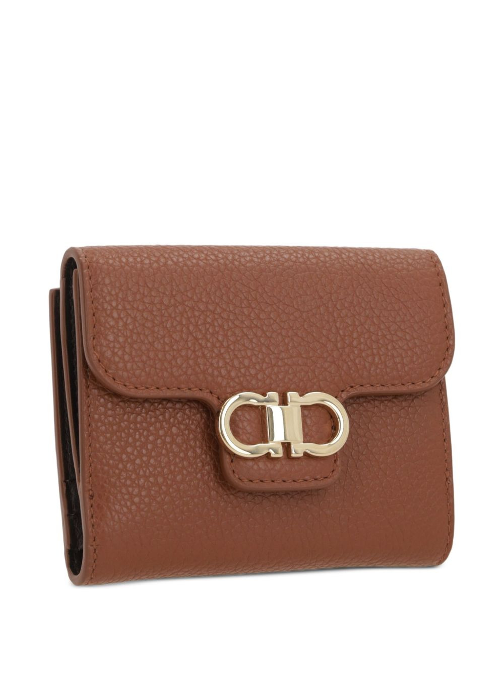 Gancini-plaque leather wallet - 3