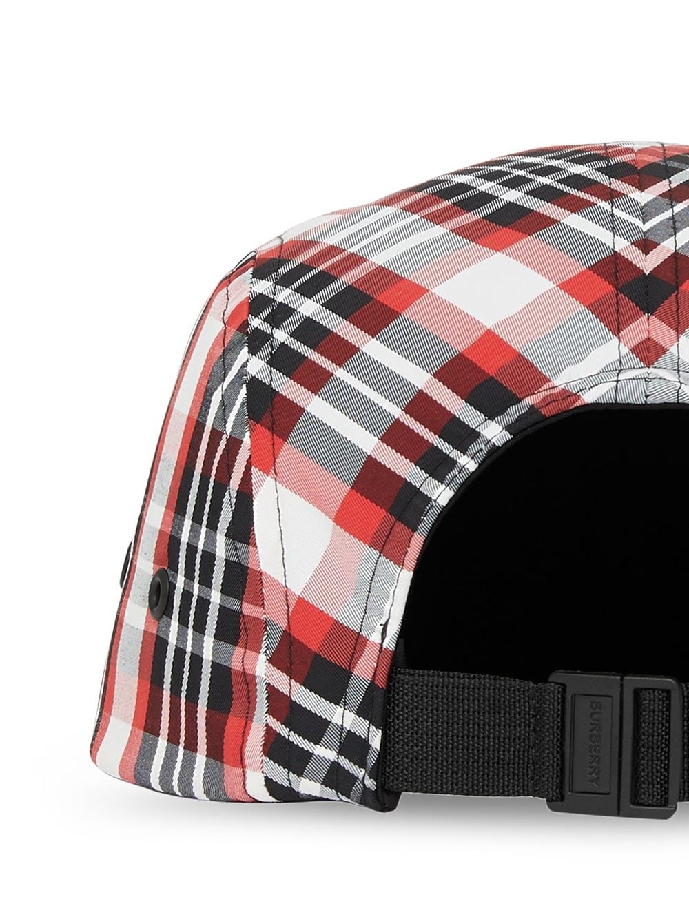 logo appliqué tartan cap - 2