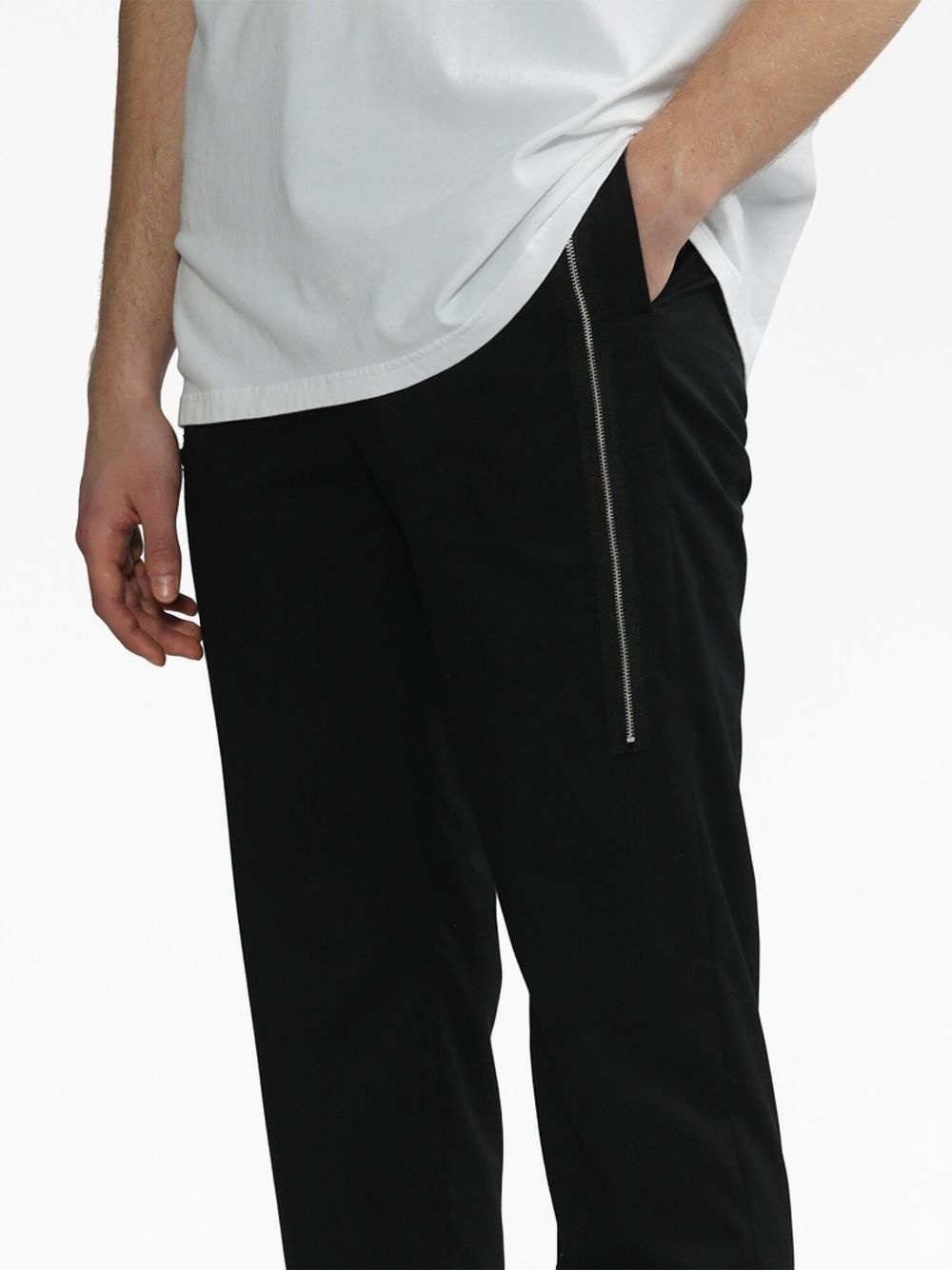 zip-detail straight-leg trousers - 5