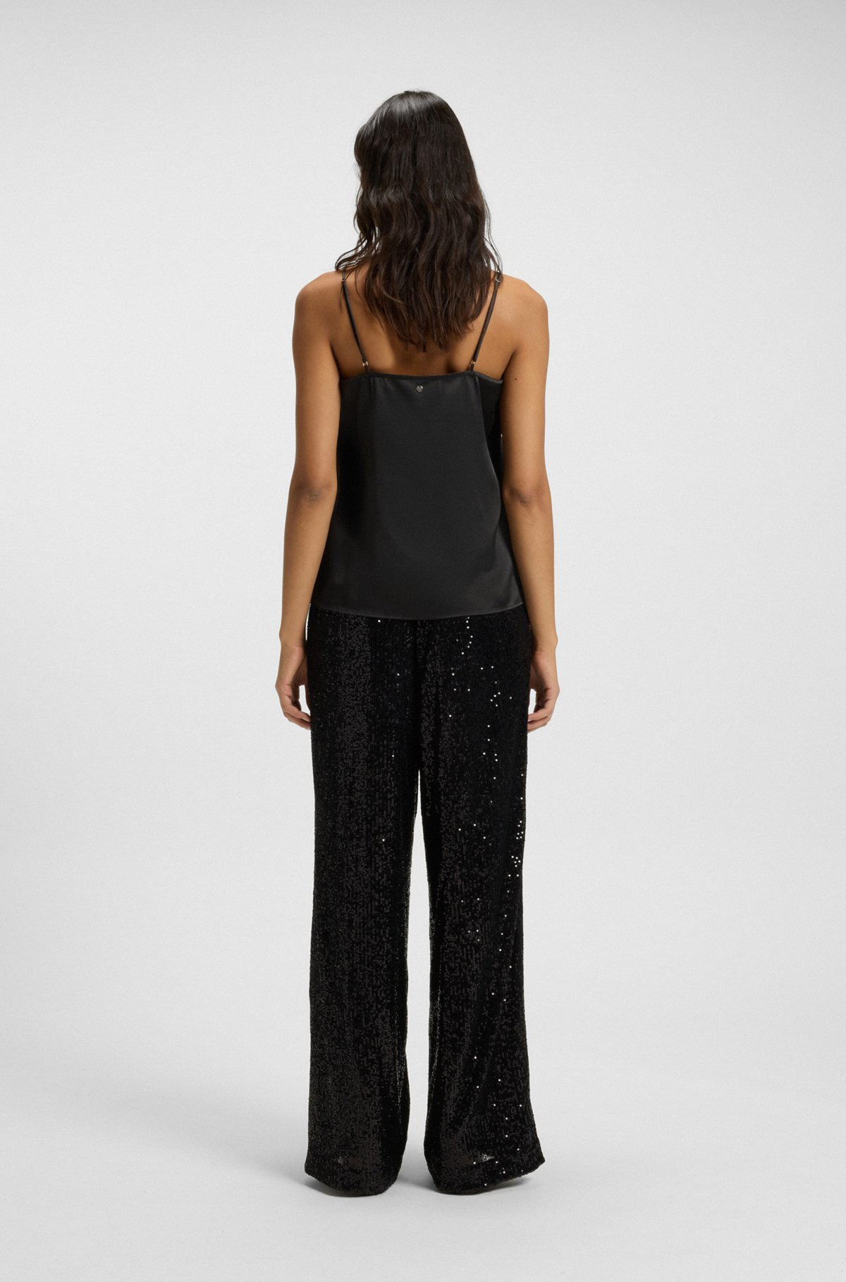 SATIN CAMISOLE WITH LACE DETAILS - 5