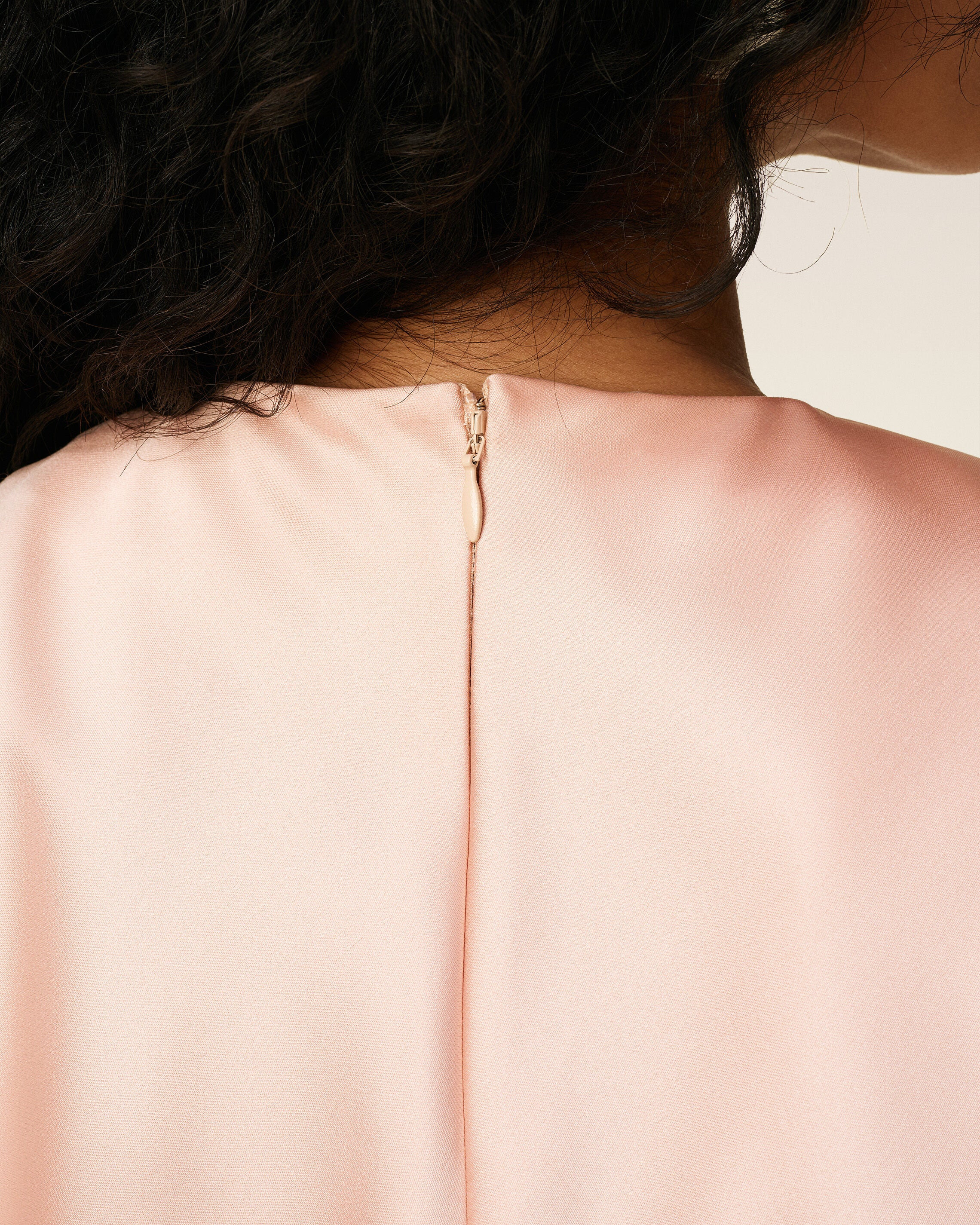 PINK LONG  RAW EDGE DETAILS DRESS - 4
