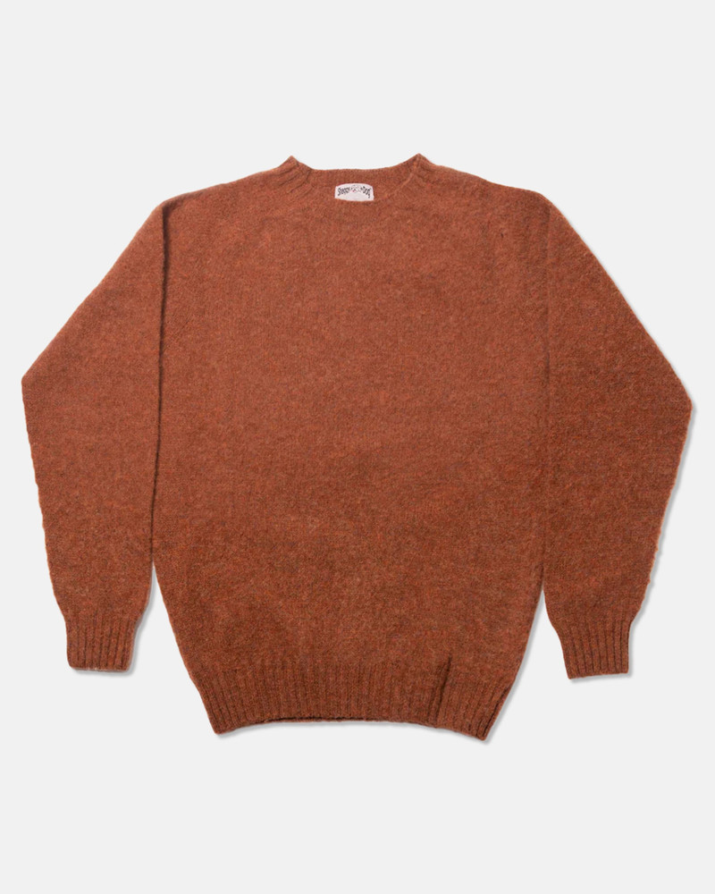 MADE-IN-SCOTLAND RUST SHAGGY DOG SWEATER - TRIM FIT 1