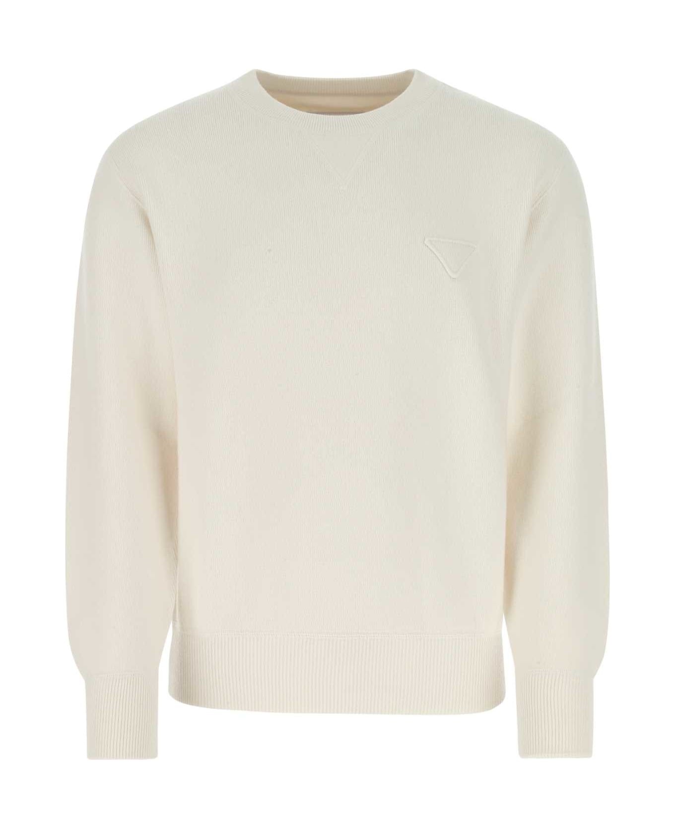 Ivory Stretch Cashmere Blend Sweater - 1