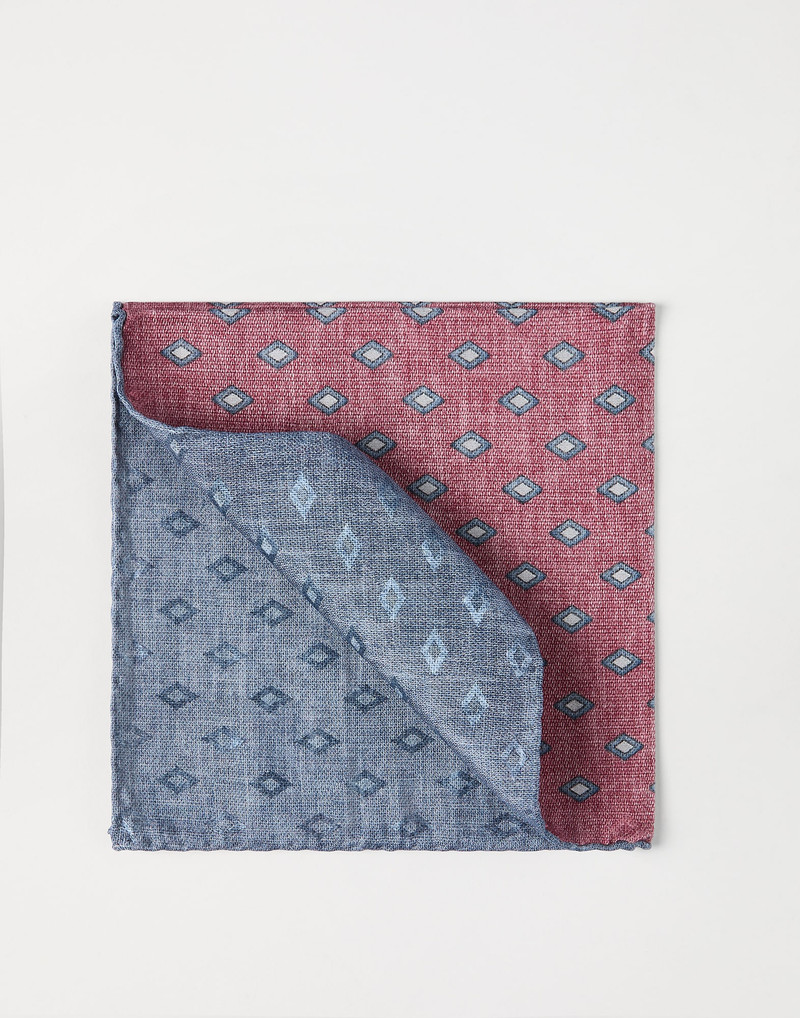 Silk pocket square with diamond pattern 1