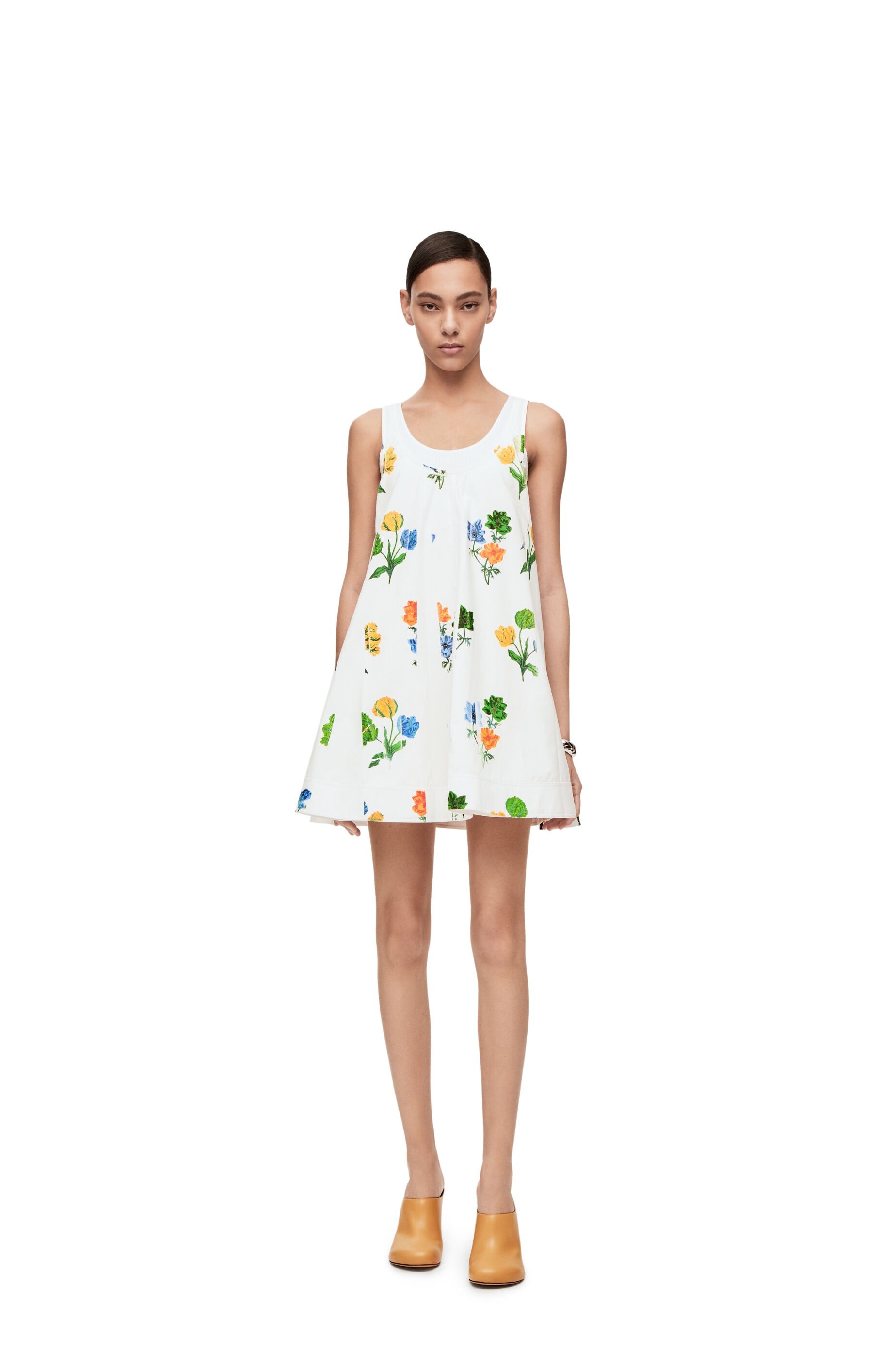 Flower trapeze dress in cotton poplin - 2