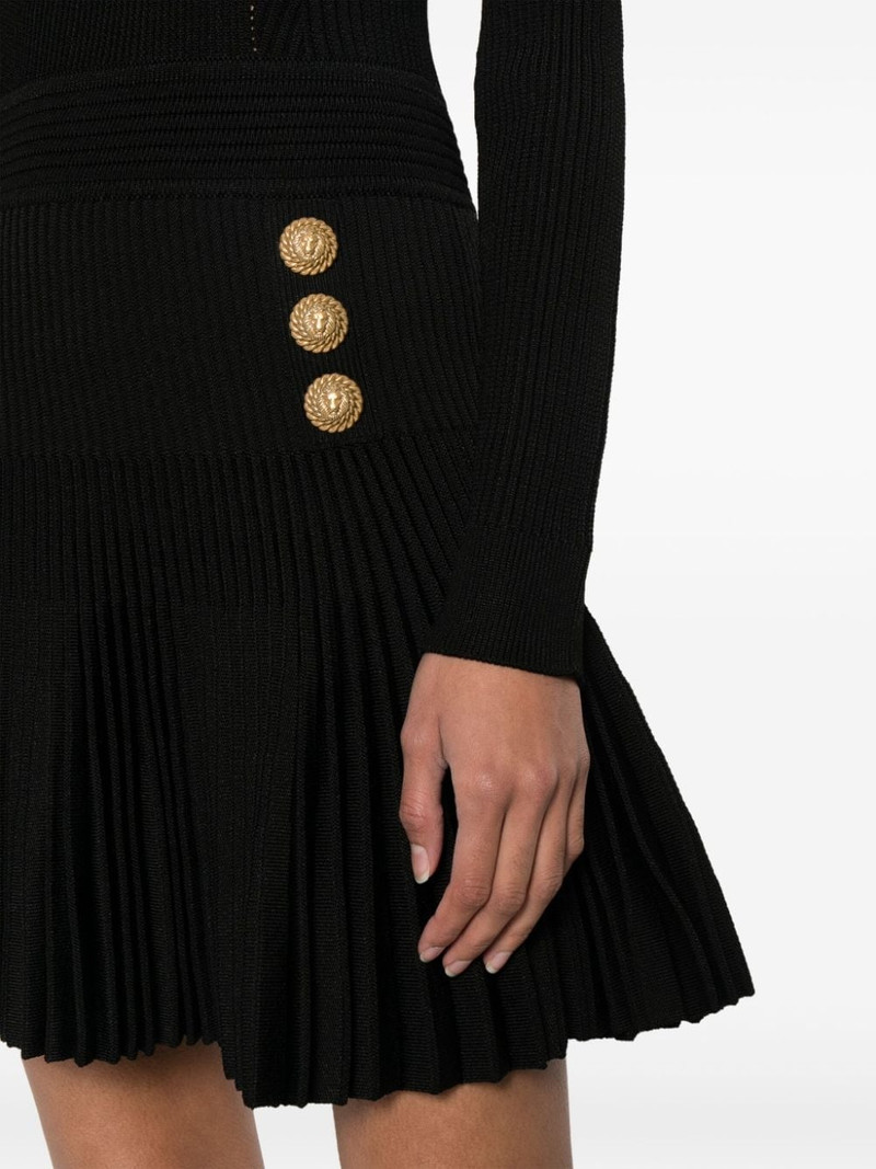 flared ribbed-knit dress 5
