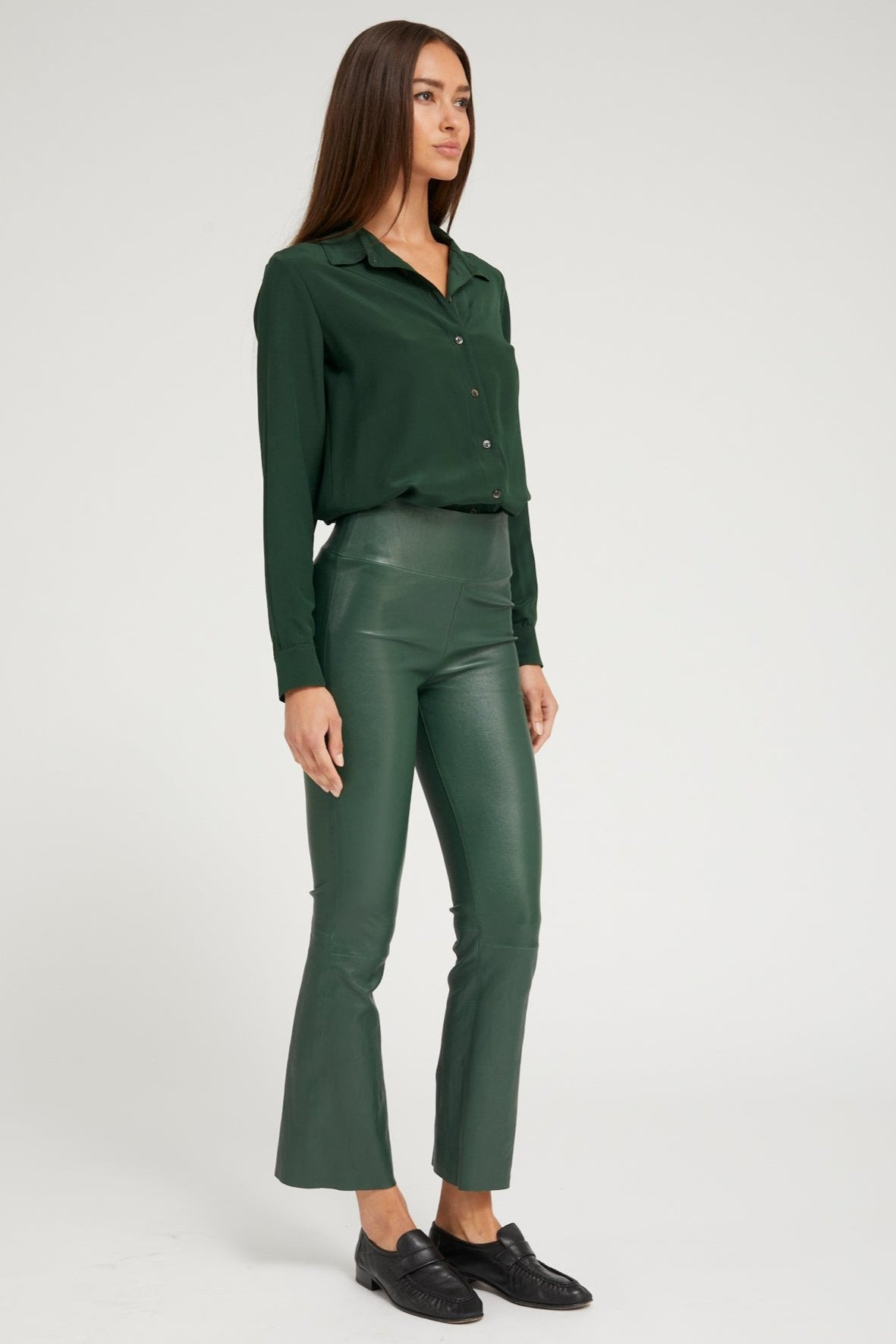IVY SILK FITTED BUTTON DOWN - 3