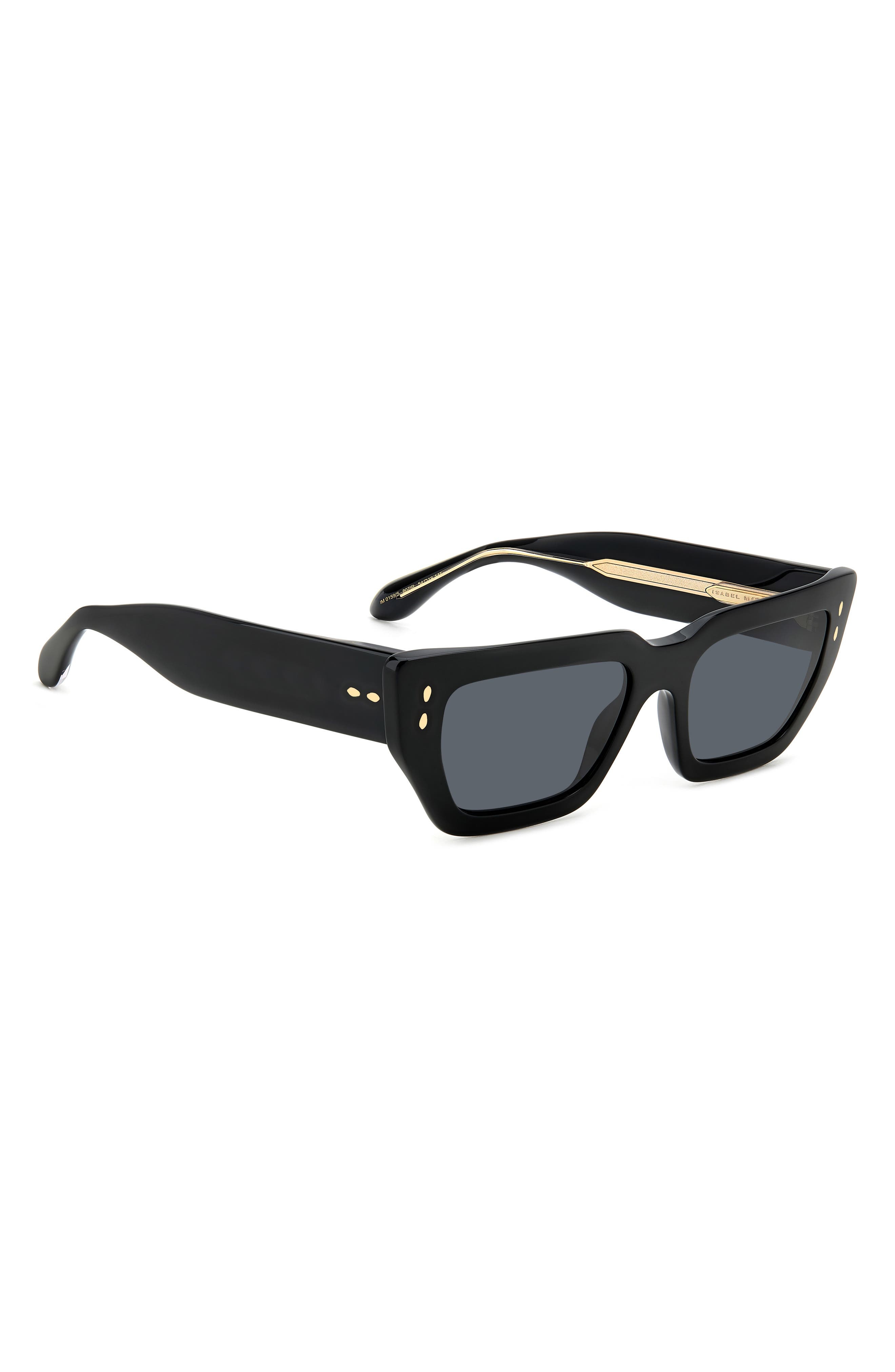 54mm Rectangular Sunglasses in Black/Grey - 4