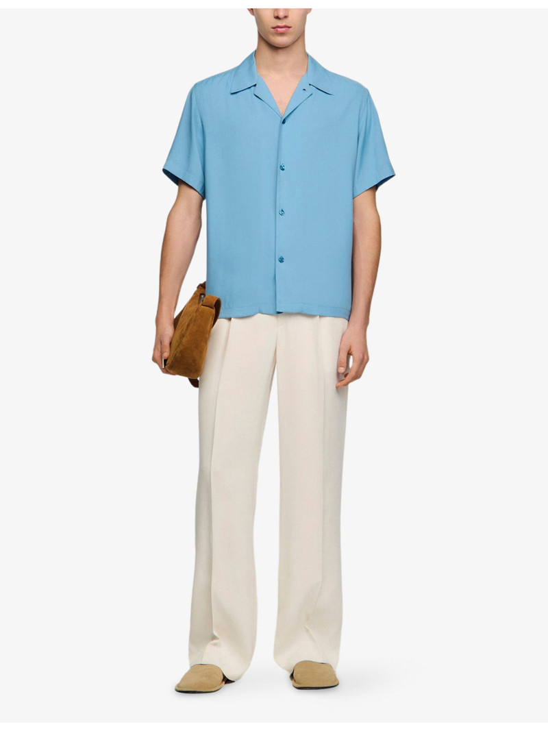 Sandro Shark-Collar Relaxed-Fit Woven Shirt outlook