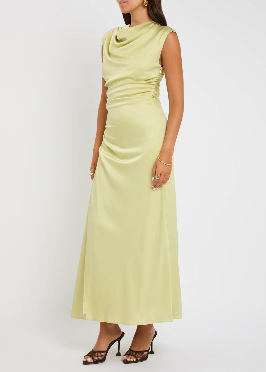 Simkhai Burke Draped Satin Midi Dress - 2
