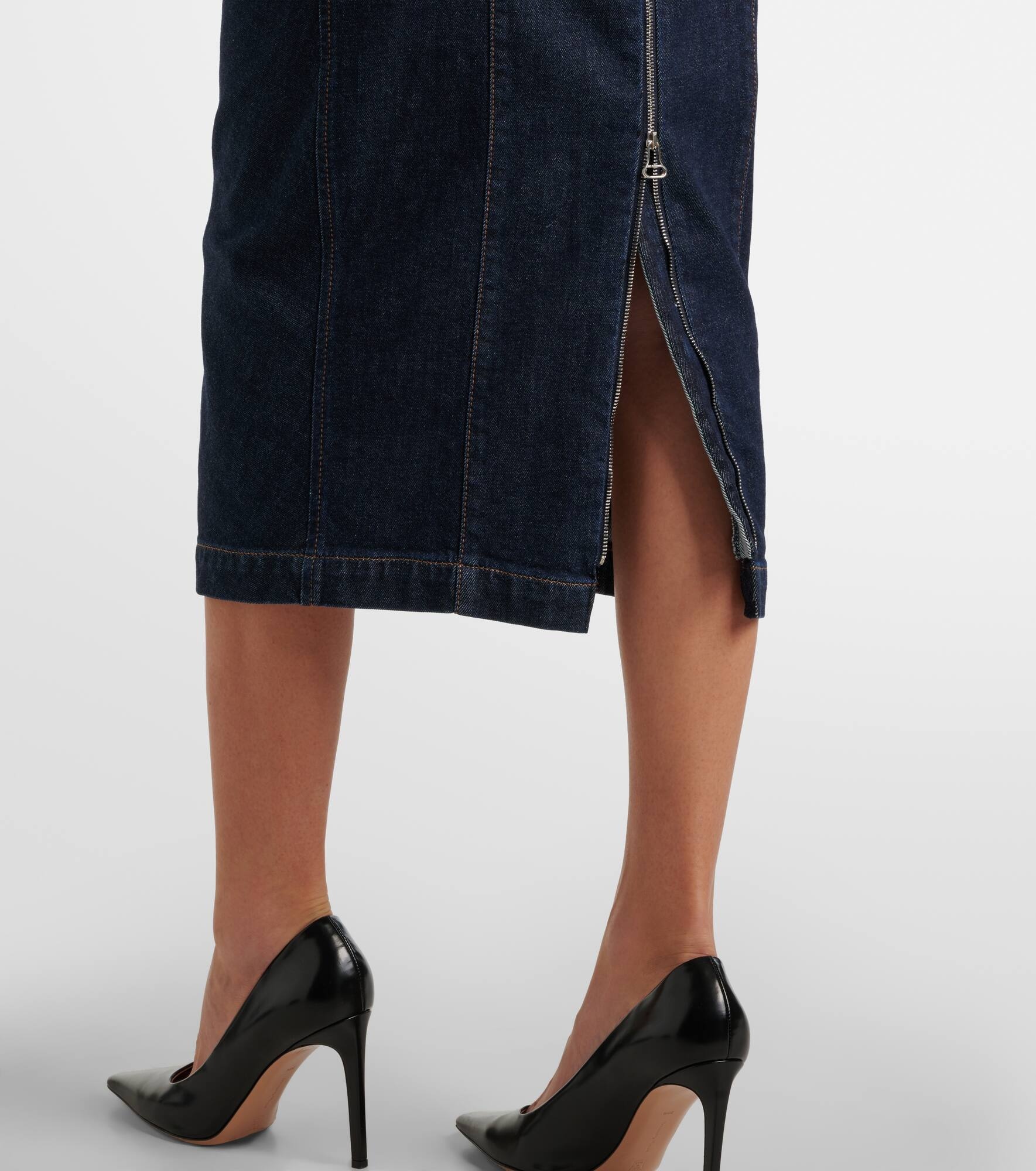 Geranio denim midi dress - 5