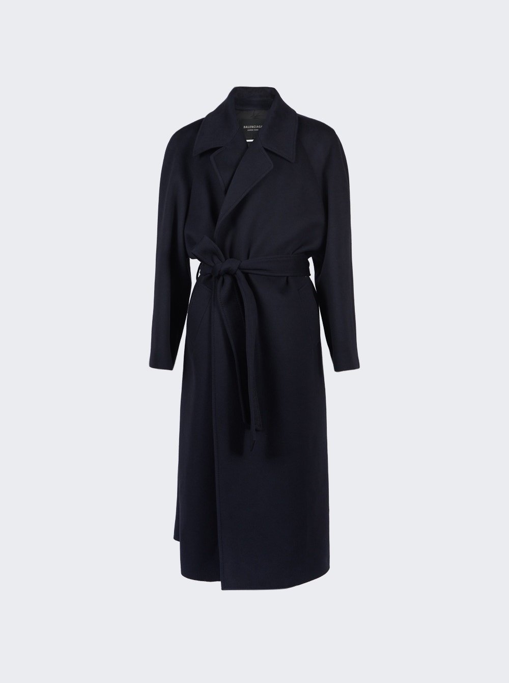 Raglan Long Cashmere Coat Navy Blue - 1