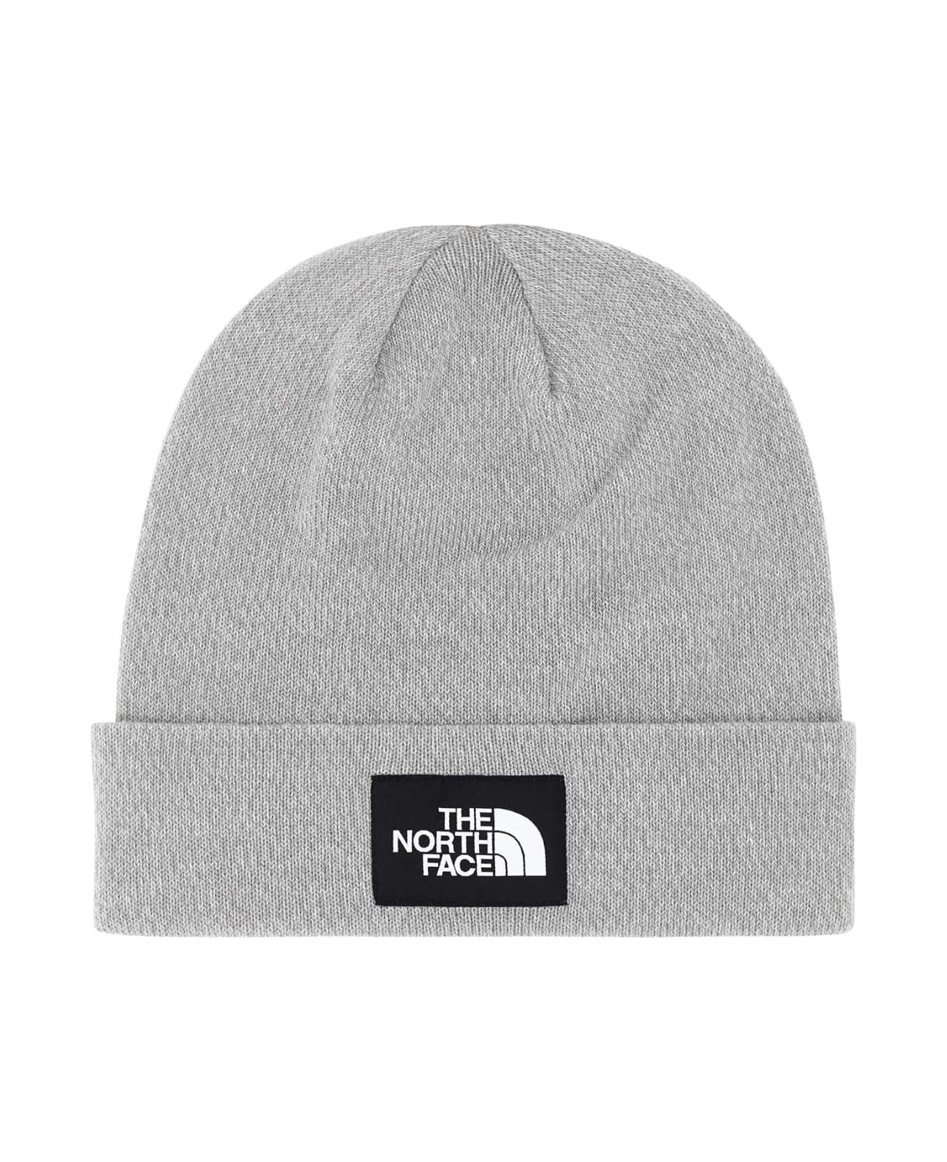 Melange Light Grey Stretch Polyester Blend Beanie Hat - 1