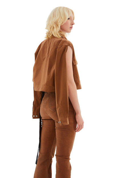 Rick Owens DRKSHDW CAPE SLEEVE CROPPED OUTERSHIRT JACKET (KHAKI/BROWN) outlook