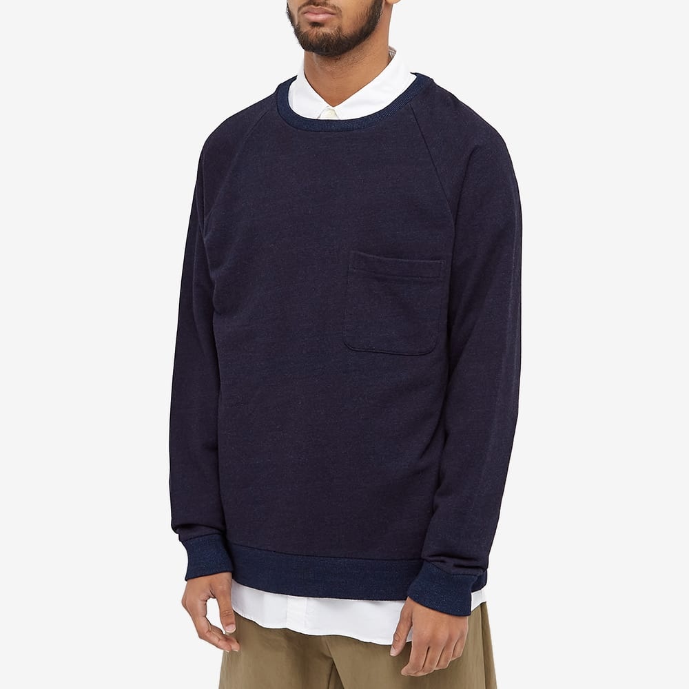 Blue Blue Japan Yarn Dyed Crew Neck Pocket Sweat - 4