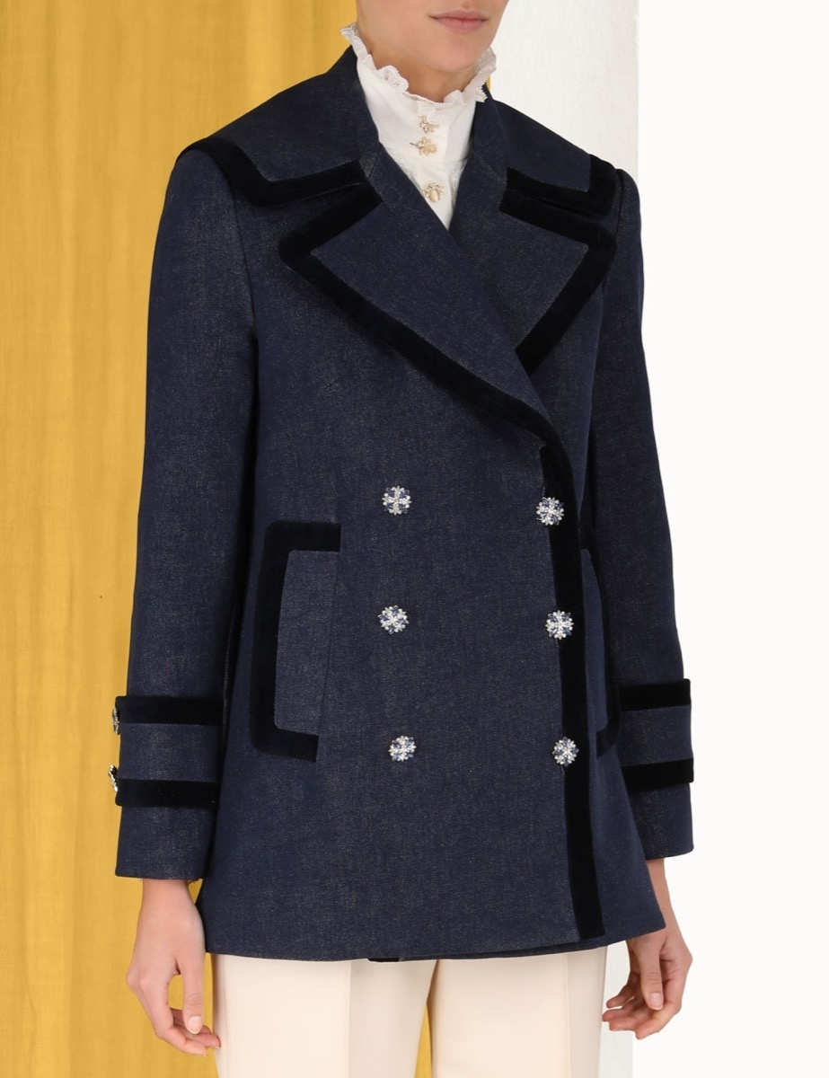 KALEIDOSCOPE DENIM PEACOAT - 5